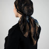 Square Printed Crepe Chiffon - Black - Dark Beige