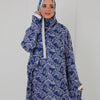 Printed Viscose Isdal - Blue - White