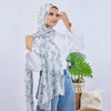 Printed Crinkled Chiffon - Baby Blue - Plnk - Green