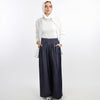 Flowy Denim Pants - Navy Blue