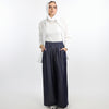 Flowy Denim Pants - Navy Blue