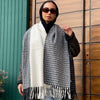 Elegant Shawl - Black - Off White