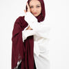 Crinkled Modal Scarf - Dark Red