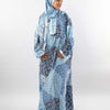 Printed Viscose Isdal - Blue - White