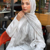 Multi Splash Scarf - White - Grey