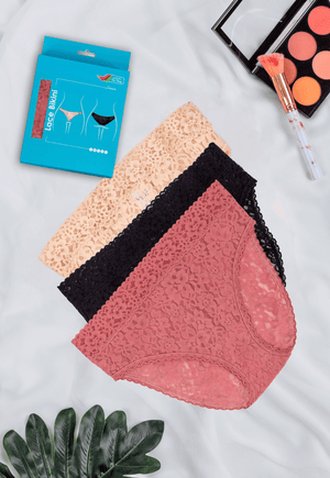 Tie Shop | Lace Floral Bikini Panties | women underwear | Pack of 3