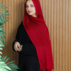 Plain Linen Scarf - Red