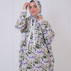 Printed Viscose Isdal - White - Green - Purple