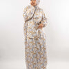 Printed Satin Isdal - Light Beige & Gold