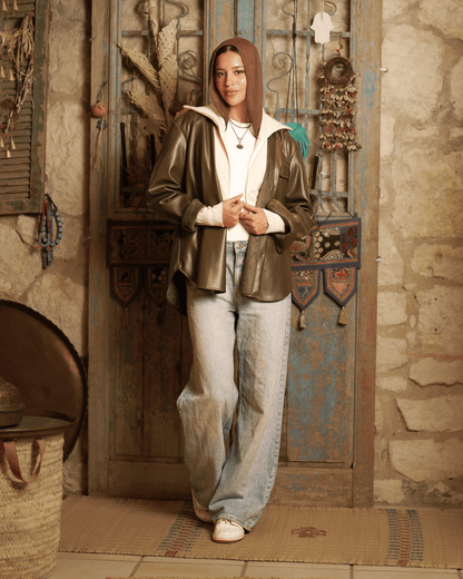 Tie Shop | Luna Leather Shirt | Elegant Leather Overshirt