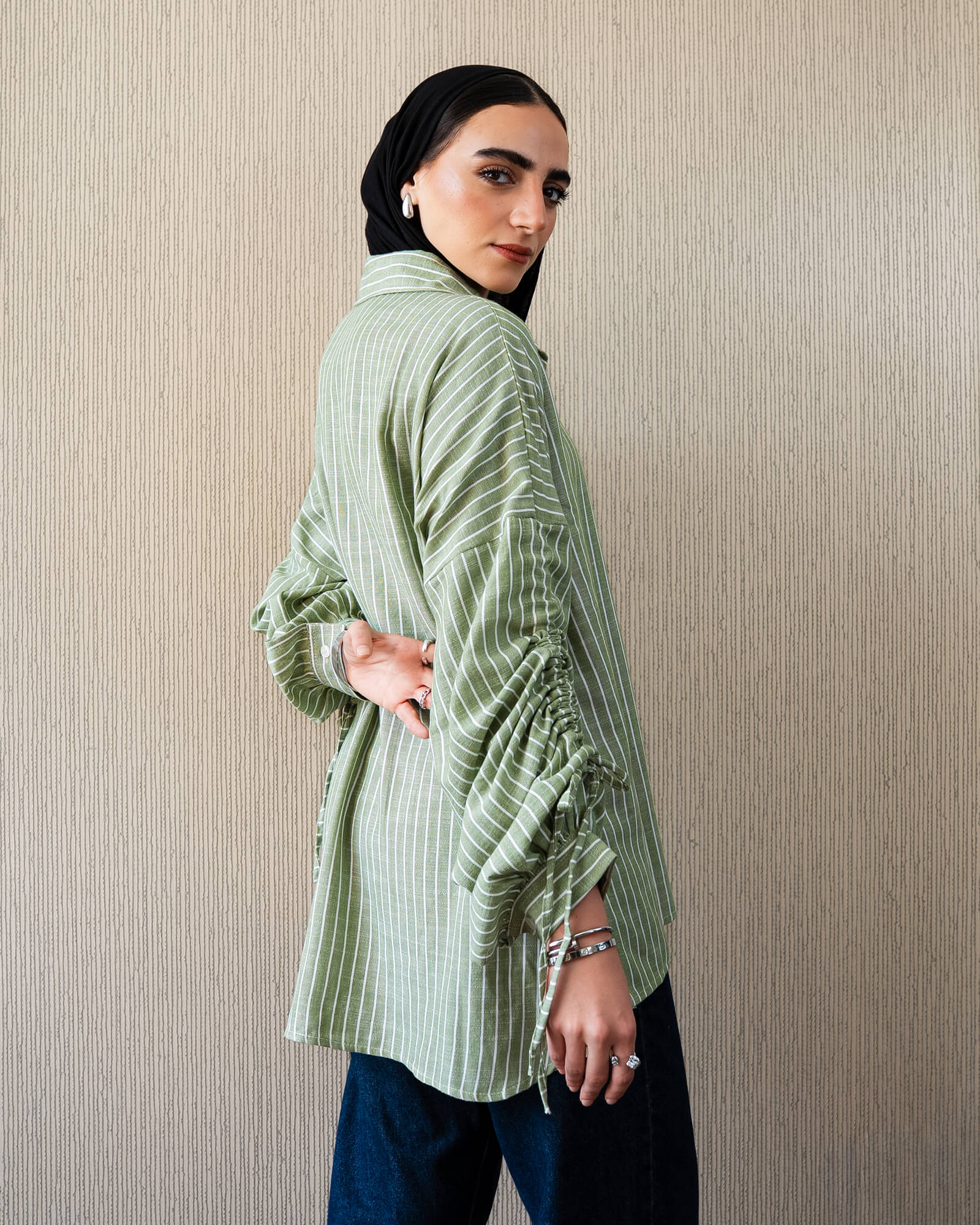 Tie Shop | Lama Shirt – Striped Modest Casual Shirt