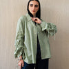 lama shirt - Pistachio Green - White