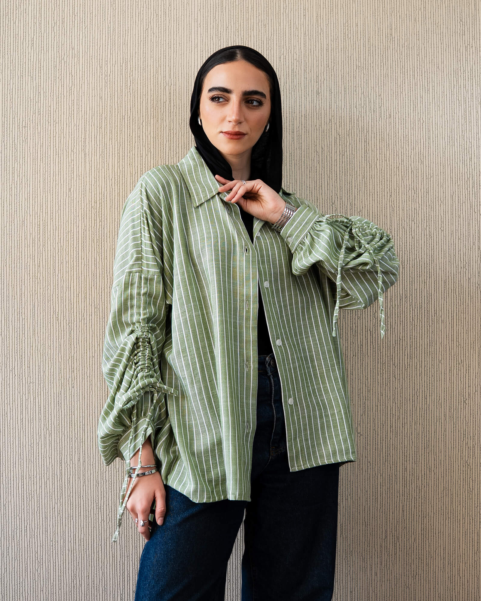 Tie Shop | Lama Shirt – Striped Modest Casual Shirt