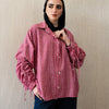 lama shirt - Coral Red - White