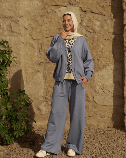 Tie Shop | Mono Set | Open-Front Tie Top & Wide-Leg Pants