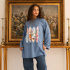 Printed Comfy Shirt - Dusty Blue