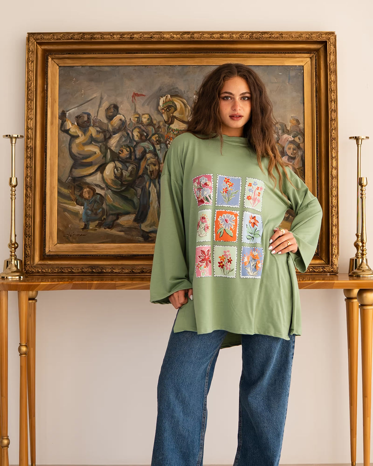 Printed Comfy Shirt | Most suitable blouse for women | Tie Shop | Light Green