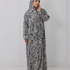 Printed Satin Isdal - White - Black