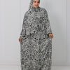 Printed Satin Isdal - White - Black