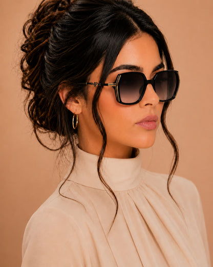 Sleek Women's Sunglasses | Stylish Fashion Eyewear | Tie Shop | Black