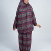 Printed Viscose Isdal Two Pieces - Navy Blue - Red