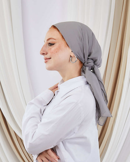 Square Plain Crinkled Chiffon