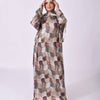 Printed Satin Isdal - Burgundy - Beige
