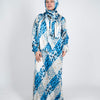 Printed Satin Isdal - Beige - Blue