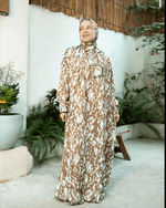 Tie Shop | Printed Satin Isdal | Ramadan Modest Wear 