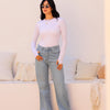 Wide Leg Denim Pants - Baby Blue