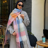 Warm Shawl - Pink - Blue - Off White