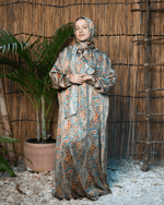 Tie Shop | Printed Satin Isdal | Ramadan Modest Wear 