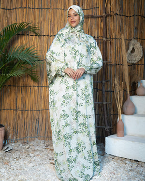 Tie Shop | Printed Satin Isdal | Ramadan Modest Wear 