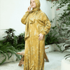 Printed Satin Isdal - Golden Mustard Print