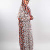 Printed Viscose Isdal - White - Orange - Pink