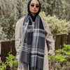 Elegant Shawl - Black - Grey - White