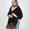 Strip Shawl - Charcoal - Light Blue
