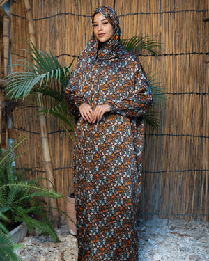 Tie Shop | Printed Satin Isdal | Ramadan Modest Wear 