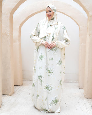 Tie Shop | Printed Satin Isdal | Ramadan Modest Wear 