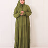 Plain Viscose Isdal Dress - Olive