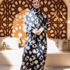 Printed Satin Isdal - Black - White