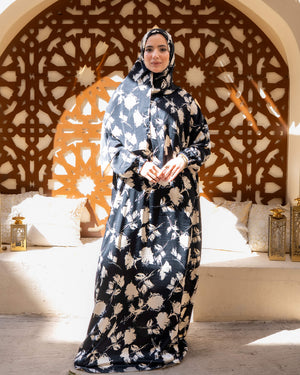 Tie Shop | Printed Satin Isdal | Ramadan Modest Wear 