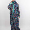 Printed Viscose Isdal - Dark Blue - Turquoise  - Red