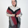Warm shawl - Grey - Red