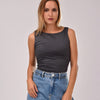 Ruching basic top - Grey