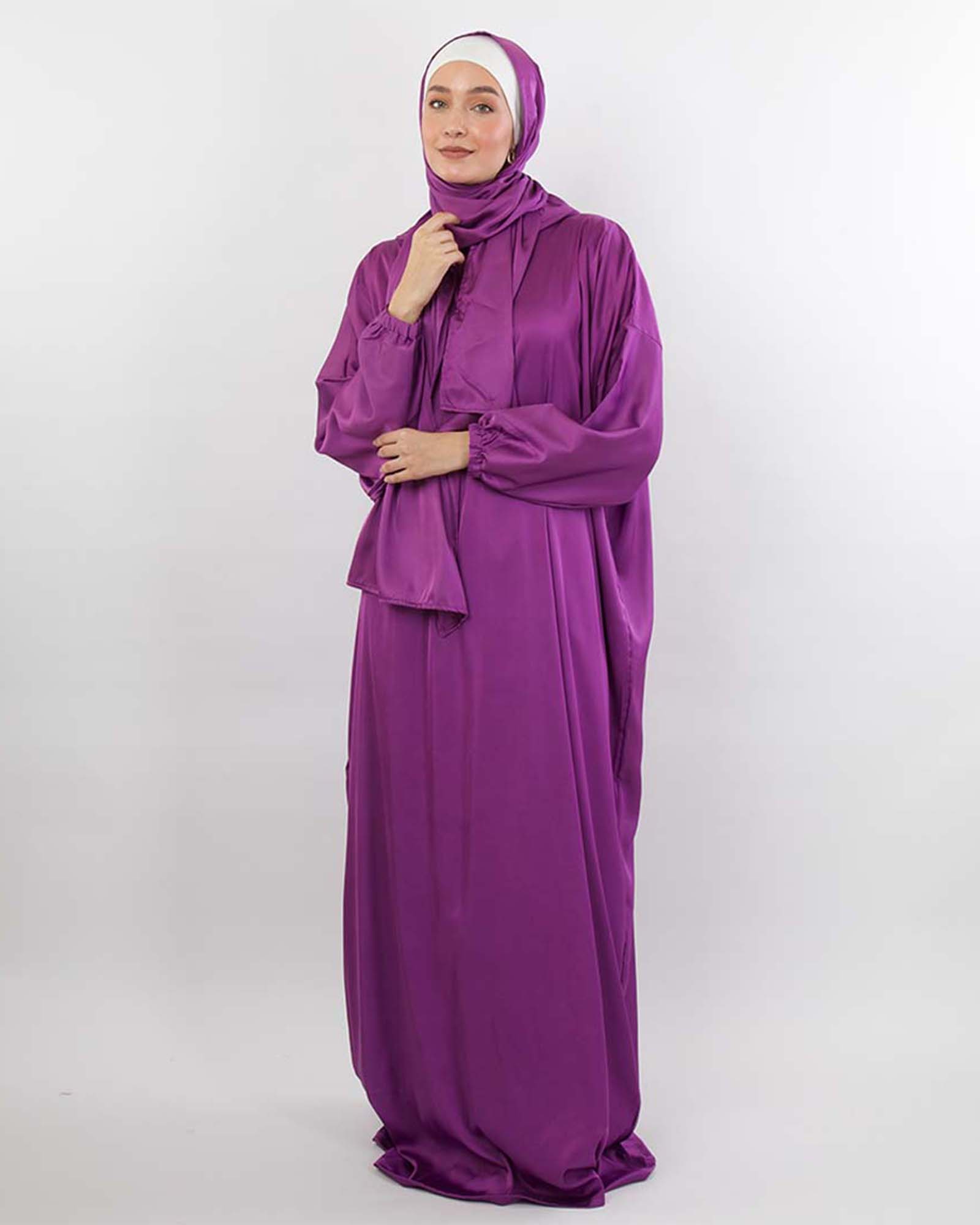 Plain Satin Isdal, اسدال ستان, Purple, موف Tie Shop