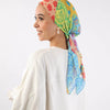 Square Printed Crepe Chiffon - Green - Light Blue - Yellow