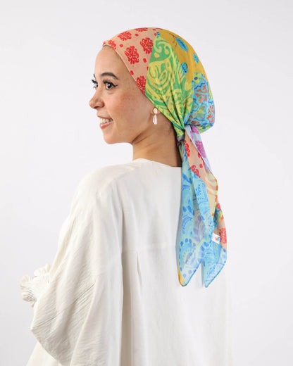 Square Printed Crepe Chiffon