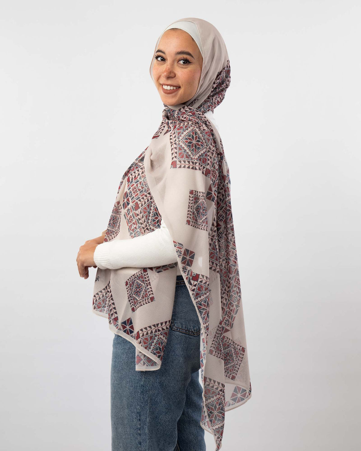 Chi Chi Slim Chiffon Scarf Soft Lightweight Designs | Tie Shop | Beige