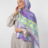 Printed Satin Scarf - Purple